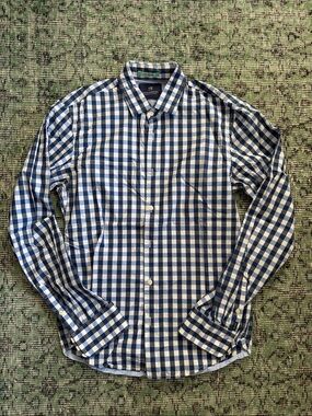 Scotch & Soda Blue and White Gingham Button-Down Shirt